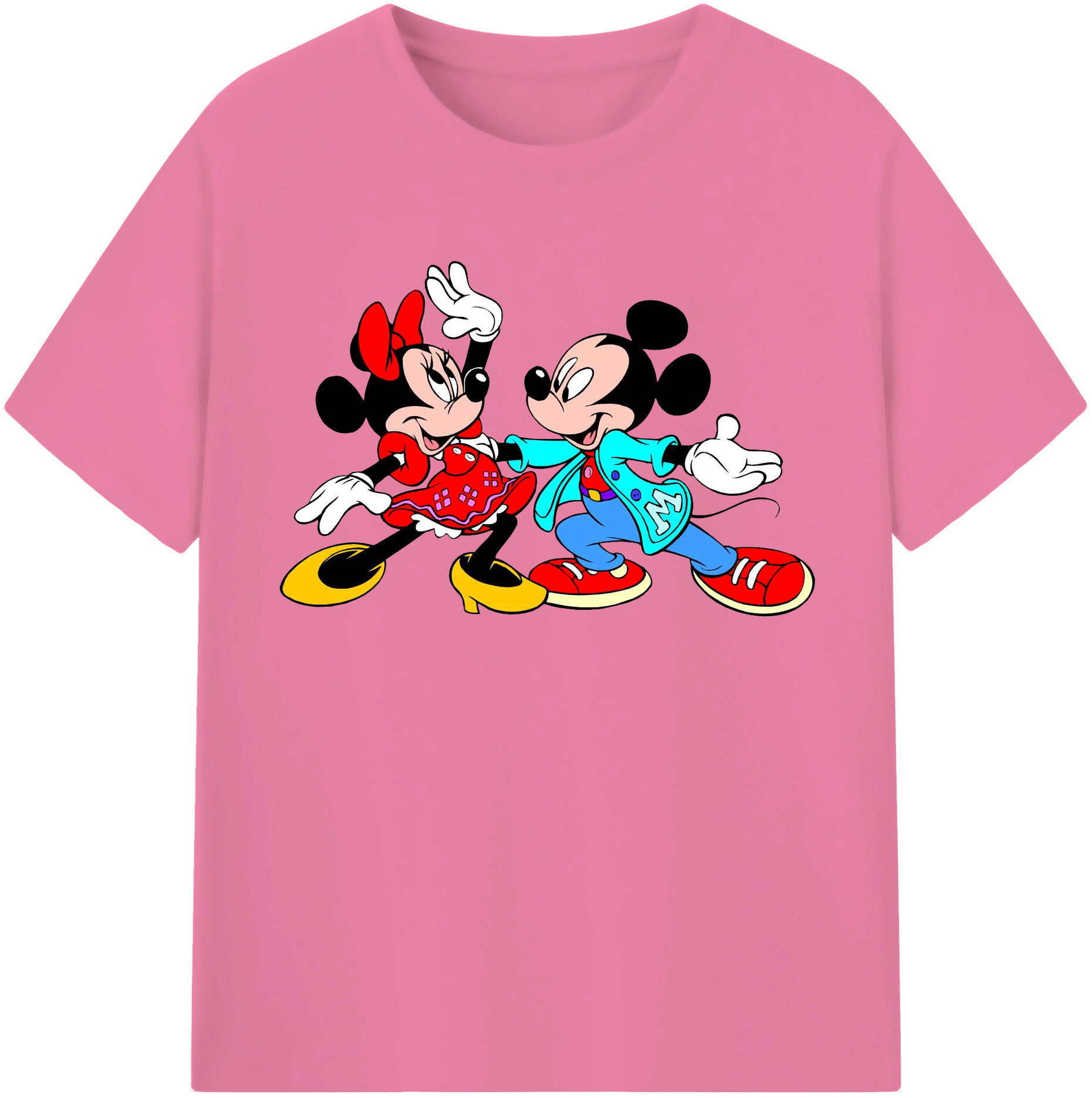 （画像用） ミッキーマウス Mickey Mouse 綿100％半袖Tシャツ（フロントプリント）